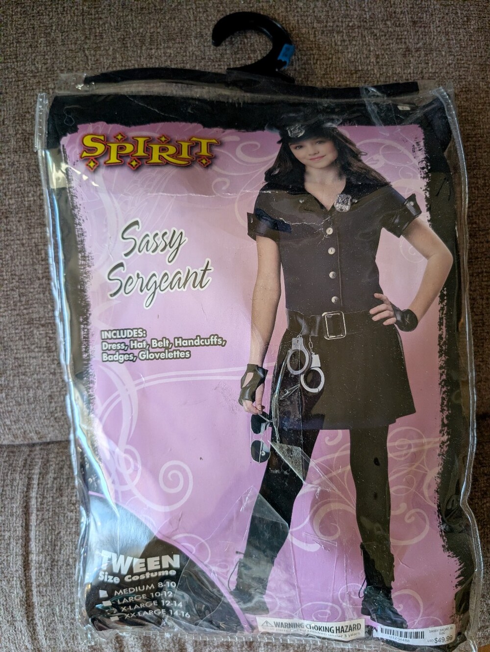 Spirit "Sassy Sergeant" Tween Black Police Costume!